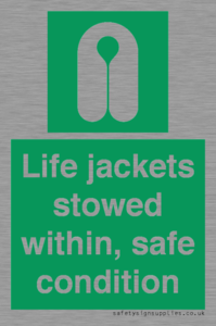 Life jackets stowed within